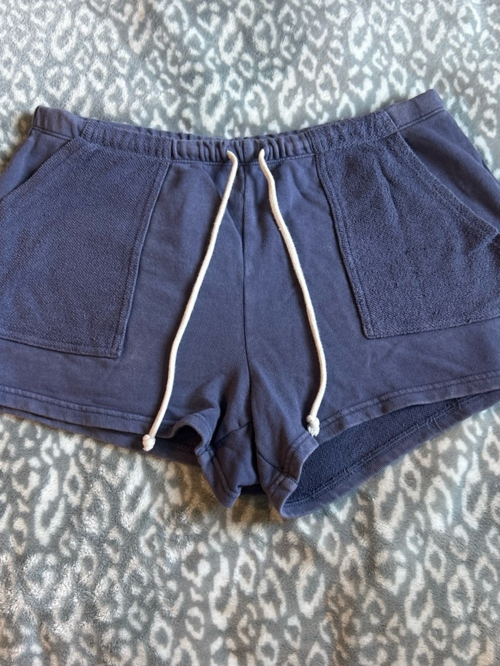aerie Navy Purple Athletic Lounge Shorts with White Drawstring